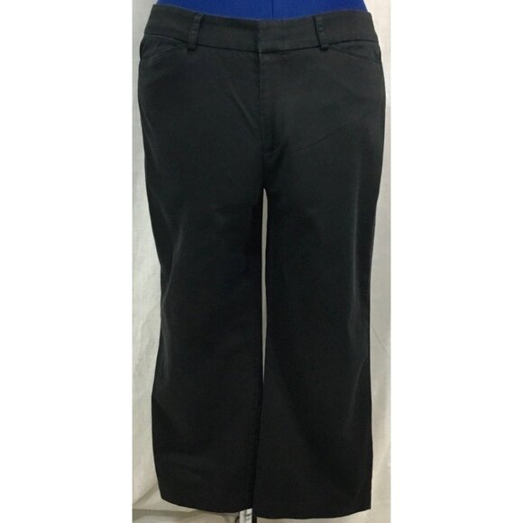Dockers Pants Womens 12 Black Individual Fit Cropped Stretch Straight VTG - Picture 1 of 12